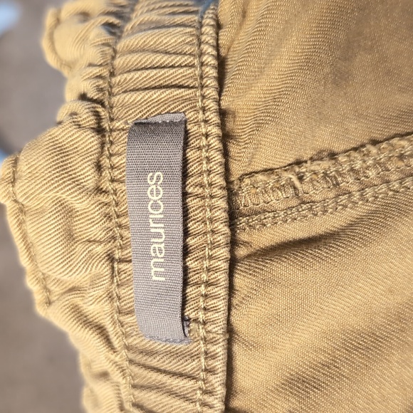 Maurices Khaki Softy Elastic Waist Pencil Skirt Front Slit SZ 16 - Picture 9 of 11